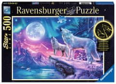 Ravensburger Svietiace puzzle Zavýjanie za súmraku 500 dielikov