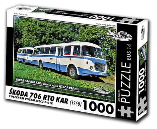 RETRO-AUTA© Puzzle BUS č. 14 Škoda 706 RTO KAR (1968) 1000 dielikov