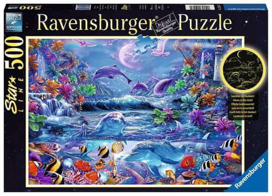 Ravensburger Svietiace puzzle Magický spln 500 dielikov
