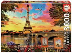 EDUCA Puzzle Západ slnka v Paríži 3000 dielikov