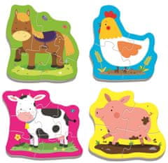 Trefl Baby puzzle Zvieratá na farme 4v1 (3,4,5,6 dielikov)