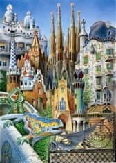 EDUCA Miniatúrne puzzle Koláž z diela A.Gaudí 1000 dielikov
