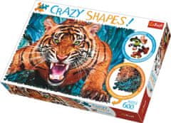 Trefl Crazy Shapes puzzle Útok tigra 600 dielikov