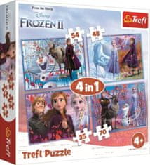 Trefl Puzzle Ľadové kráľovstvo 2: Cesta do neznáma 4v1 (35,48,54,70 dielikov)