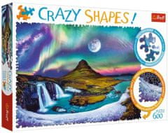 Trefl Crazy Shapes puzzle Polárna žiara nad Islandom 600 dielikov