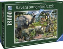 Ravensburger Puzzle Zvieratá u zdroja vody 18 000 dielikov