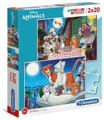 Clementoni Puzzle Disney: Zvierací priatelia 2x20 dielikov