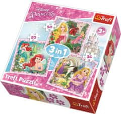 Trefl Puzzle Disney princezné s priateľmi 3v1 (20,36,50 dielikov)