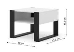 Homlando Konferenčný stolík MONDI 60x60 cm biely mat / čierny 