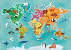 Clementoni Puzzle Preskúmaj mapu: Svetové zvieratá 250 dielikov