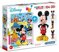 Clementoni Puzzle Mickey Mouse 104 dielikov a 3D puzzle Mickey