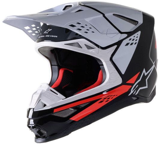 Alpinestars Motokrosová helma Supertech M8 Faktory black/red/white glossy