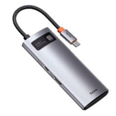 BASEUS Metal Gleam HUB adaptér USB-C - 3x USB, šedý