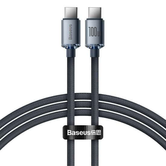 BASEUS Crystal Shine kábel USB-C / USB-C 5A 100W 1.2m, čierny