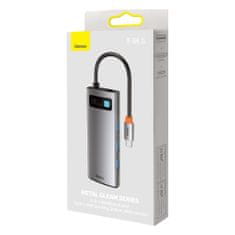 BASEUS Metal Gleam HUB adaptér USB-C - 3x USB, šedý