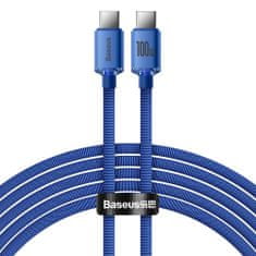 BASEUS Crystal Shine kábel USB-C / USB-C 5A 100W 2m, modrý