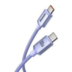 BASEUS Crystal Shine kábel USB-C / USB-C 5A 100W 1.2m, fialový