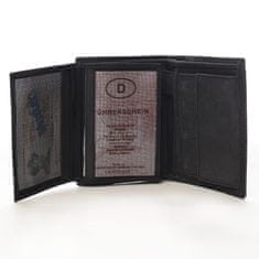 Delami Pánska kožená peňaženka s prešívaním Philip čierna