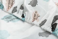 Sensillo obliečka bavlnená deluxe na detský matrac 120x60, farebné oblaky - biela