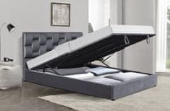 Halmar Čalúnená manželská posteľ s úložným priestorom Annabel 160 - sivá