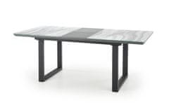 Halmar Rozkladací jedálenský stôl Marley - biely mramor / čierna