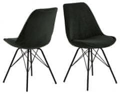 Design Scandinavia Jedálenská stolička Eris (SET 2ks), menčester, zelená