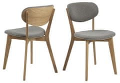 Design Scandinavia Jedálenská stolička Minsk (SET 2ks), tkanina, svetlo šedá