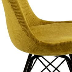 Design Scandinavia Jedálenská stolička Eris (SET 2ks), menčester, žltá