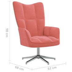 Vidaxl Relaxačné kreslo s podnožkou ružové zamat