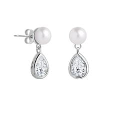 Preciosa Elegantné strieborné náušnice s pravou perlou Pure Pearl 5337 00