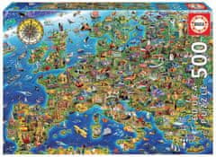 EDUCA Puzzle Šialená mapa Európy 500 dielikov