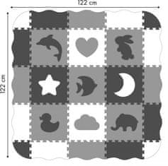 EcoToys Penové puzzle Zvieratá a tvary čierna-biela SX s okrajmi