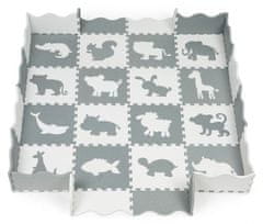 EcoToys Penové puzzle Zvieratá sivo-biele XS s okrajmi