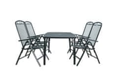 IWHOME Set stôl ZWMT-24 tmavo sivá + 4x kreslo ZWMC-38 tmavo šedá