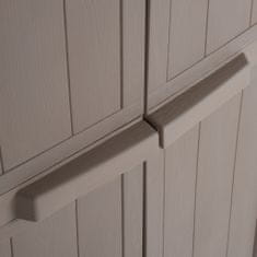 Vidaxl Záhradná úložná skrinka, hnedá 65x45x172 cm, PP, drevený vzhľad