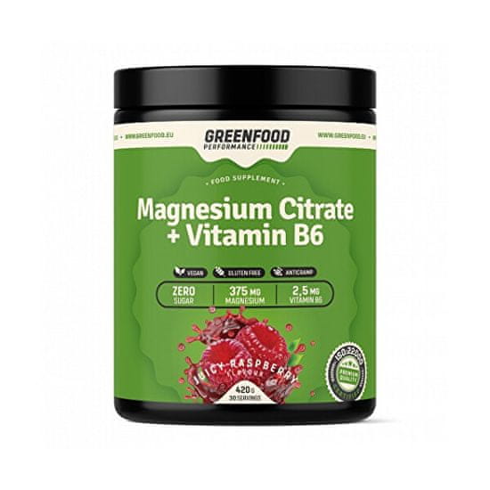 GreenFood Performance nápoj Magnesium Citrate + Vitamín B6 420 g