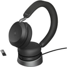 Jabra Evolve2 75, USB-A, stojánek, čierna
