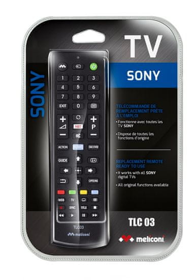 Meliconi TLC03, univerzálny ovládač TV Sony