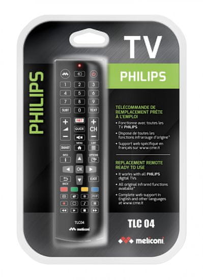 Meliconi TLC04 univerzálny ovládač pre TV Philips