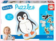 EDUCA Baby puzzle Polárne zvieratá 5v1 (3-5 dielikov)