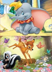 EDUCA Drevené puzzle Dumbo a Bambi 2x16 dielikov