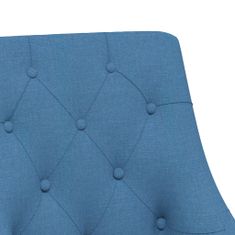 Vidaxl Otočná jedálenská stolička modrá látková