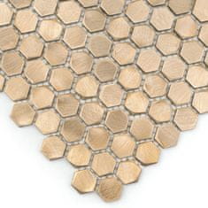 DUNIN Mozaika Allumi Gold Hexagon 14 - cena za 1 kus 300 x 300mm, 11.11 ks / m2