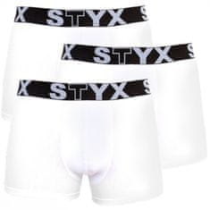 Styx 3PACK pánske boxerky športová guma nadrozmer biele (R10616161) - veľkosť XXXL