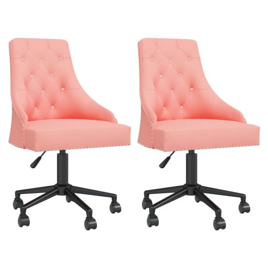Vidaxl Otočné jedálenské stoličky 2 ks ružové zamatové