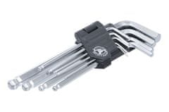 Kraftmann Kľúče Imbus s guličkou, 1.5 - 10 mm, dlhé, sada 9 ks