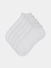 Jack&Jones Súprava piatich párov členkových ponožiek v bielej farbe Jack & Jones Dongo UNI