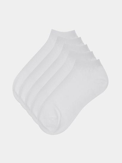Jack&Jones Súprava piatich párov členkových ponožiek v bielej farbe Jack & Jones Dongo