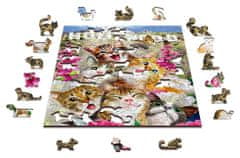 Wooden city Drevené puzzle Mačiatka v Hollywoode 2v1, 75 dielikov EKO