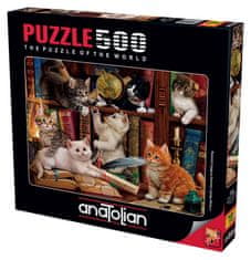 AnaTolian Puzzle Mačičky v knižnici 500 dielikov